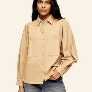TOPSHOP Women's Tan Jean Jacket